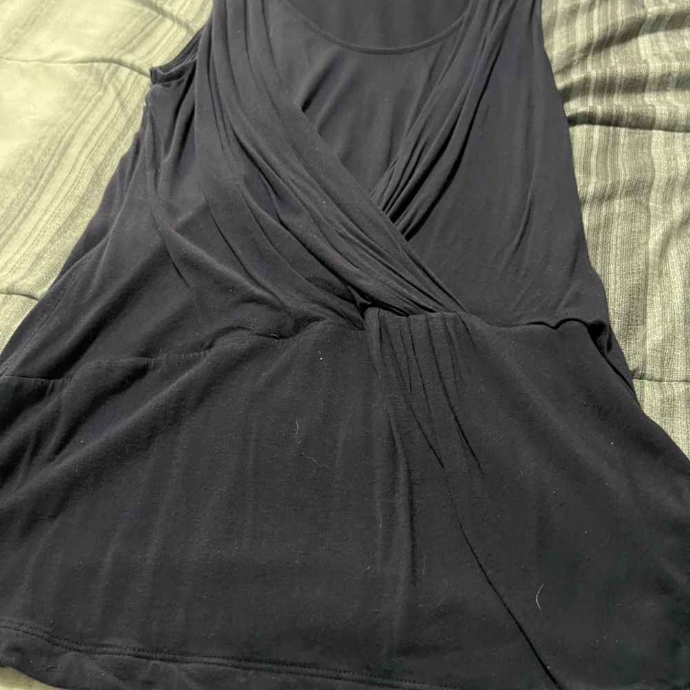 Cynthia Rowley Black Draped Tank Top
